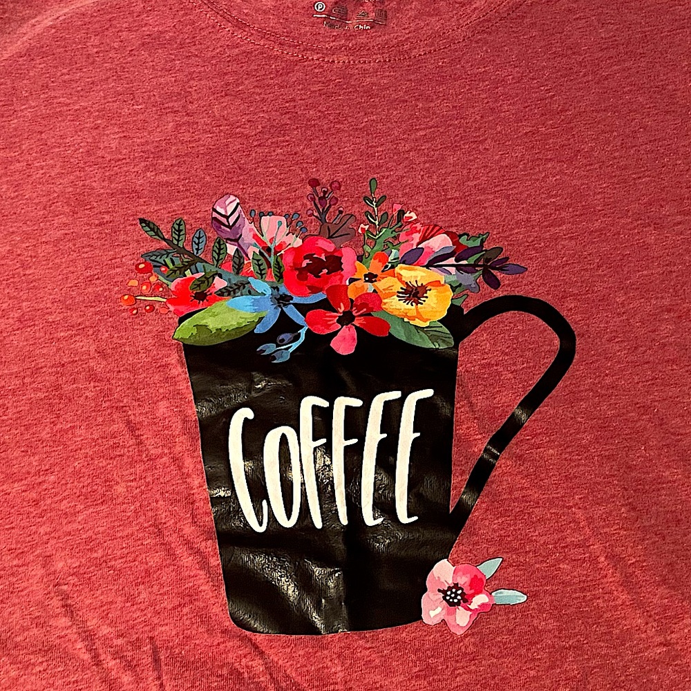Large T-Shirt, Coffee Cup